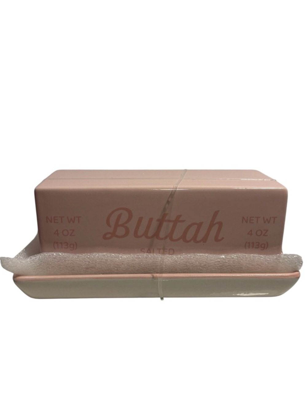 Dwell Studios BUTTAH Pink Stick of Butter Lidded Dish Ceramic 7x3 - NWT **